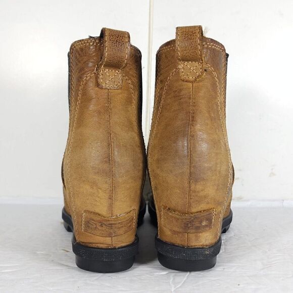Sorel Women's Joan of Arctic II US7,5 Tan Leather Waterproof Wedge Chelsea Boot - Picture 10 of 13